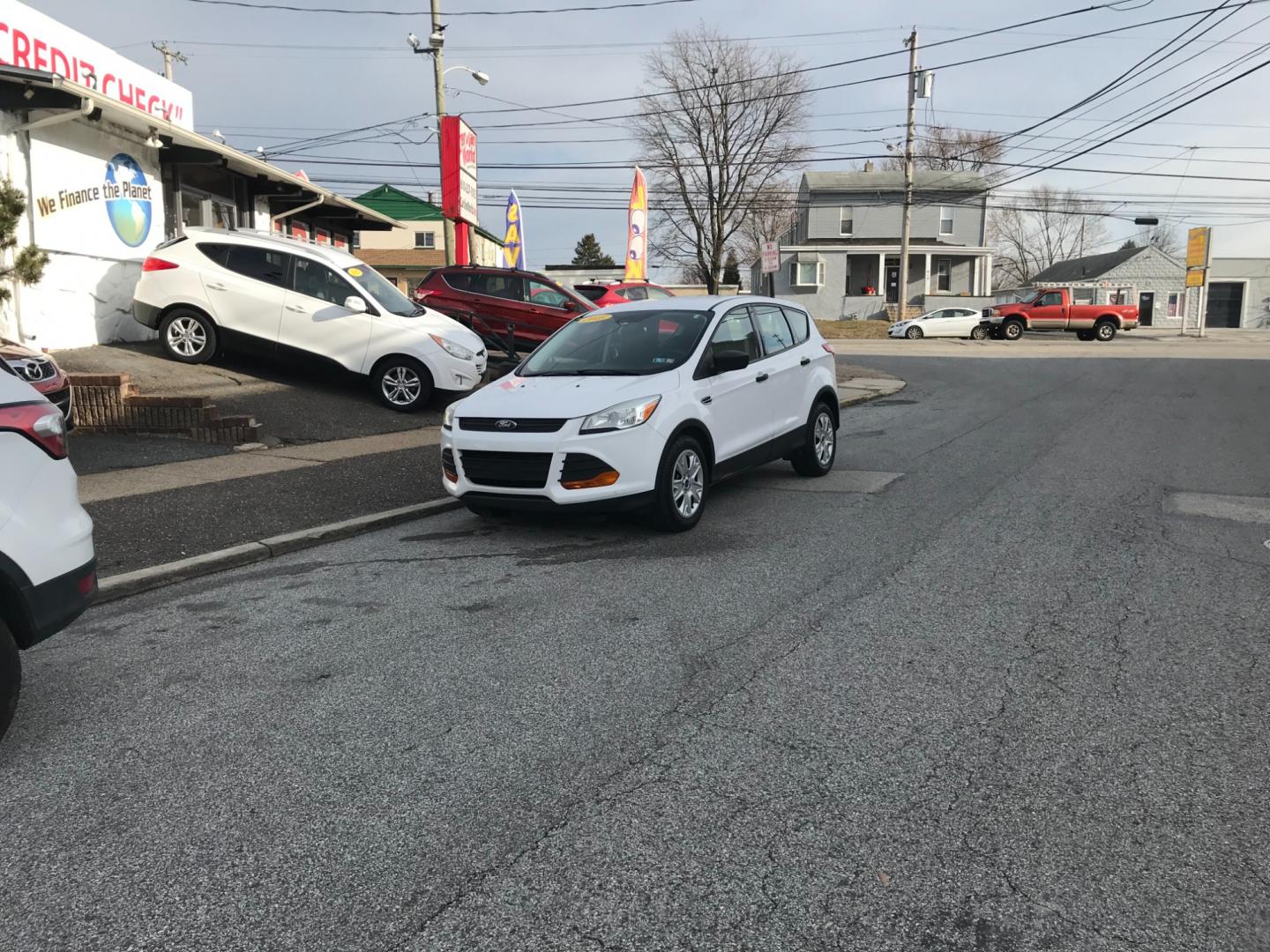 2015 White /Gray Ford Escape S (1FMCU0F72FU) with an 2.5 V4 engine, Automatic transmission, located at 577 Chester Pike, Prospect Park, PA, 19076, (610) 237-1015, 39.886154, -75.302338 - Photo#1